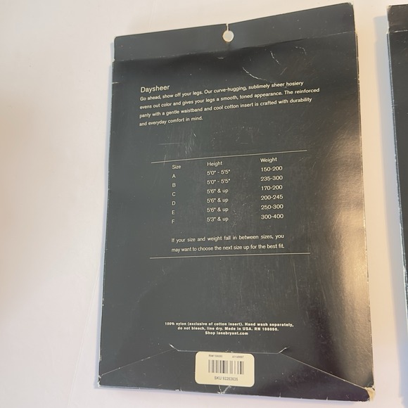 Lane Bryant Nylons Hosiery Pantyhose Size C Up to 200 lbs Off White Brown USA - Picture 5 of 6